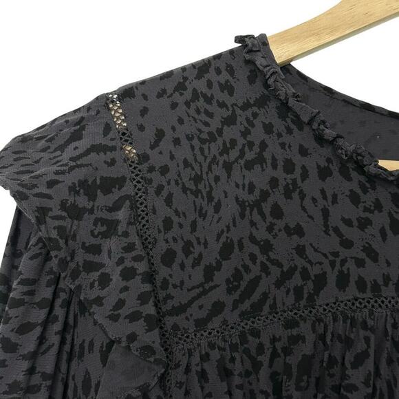 Rails Kadi Blouse Spotted Slate Balloon Sleeve Ruffle Blouse (XL) - Picture 4 of 14